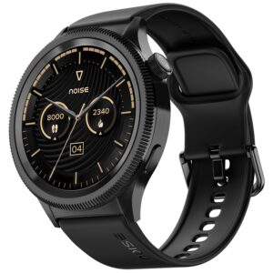 Noise Newly Launched Halo 2 Smart Watch 1st Ever Functional Rotating Dial (Axe-Cut Bezel), 1.43″ AMOLED, Stainless Steel Build, Custom Transition Effects, BT Calling, Health Suite (Jet Black)