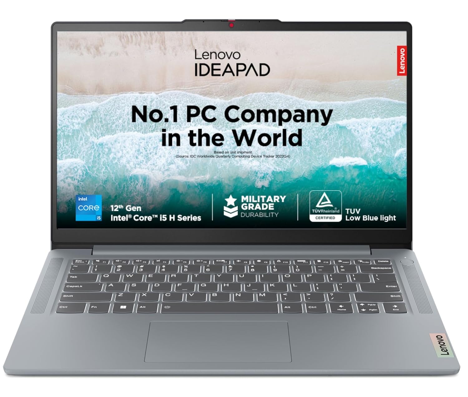 Lenovo IdeaPad Slim 3, Intel Core i5-12450H 12th Gen, 16GB RAM, 512GB SSD, FHD 250Nits, 14″/35.5cm, Windows 11, MSOffice 21, Grey, 1.37Kg, 83EQ005VIN,1Yr Warranty,Alexa Built-in,3 mon. GamePass Laptop