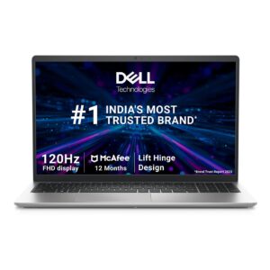 Dell 15 Thin & Light Laptop, 13th Generation Intel Core i3-1305U Processor, 8GB DDR4 + 512GB SSD, 15.6″ (39.62cm) FHD 120Hz 250 nits Display, Windows 11 + MSO’21, 15 Month McAfee, Titan Grey, 1.69kg