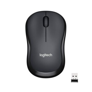 Logitech M221 Wireless Mouse, Silent Buttons, 2.4 GHz with USB Mini Receiver, 1000 DPI Optical Tracking, 18-Month Battery Life, Ambidextrous PC/Mac/Laptop – Black