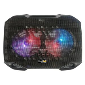 Cosmic Byte Wind RGB Laptop Cooling Pad, Dual 120mm RGB Fans, Elevated Height, Laptop Holder, Supports up to 15.6″ Laptops (Black)