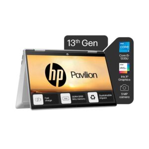 HP Pavilion x360, 13th Gen Intel Core i5-1335U (16GB DDR4, 512GB SSD) Touchscreen, 14″/35.6cm, FHD, Win 11, Office 21, Silver, 1.51kg, ek1074tu/1148tu, Iris Xe, FPR, 5MP Camera, Backlit KB Laptop