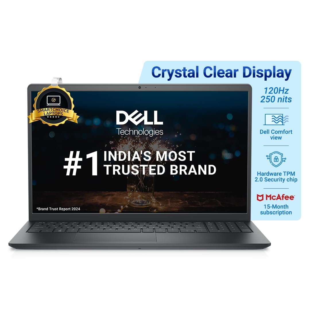 Dell 15 Thin & Light Laptop, Intel Core i5-1235U Processor/16GB DDR4 + 512GB SSD/Intel UHD Graphics/15.6″ (39.62cm) FHD Display/Win 11 + MSO’21/15 Month McAfee/Carbon Black/Spill Resistant KB/1.69kg