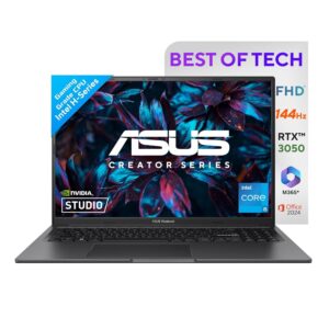 ASUS Vivobook 16X 13th Gen,Intel Core i5-13420H Creator/Gaming Laptop(NVIDIA RTX 3050-4GB/16GB/512GB/FHD+/16.0″/144Hz/Windows 11/M365 Basic(1Year)*/Office Home 2024/Indie Black/1.67 kg)K3605VC-RP412WS