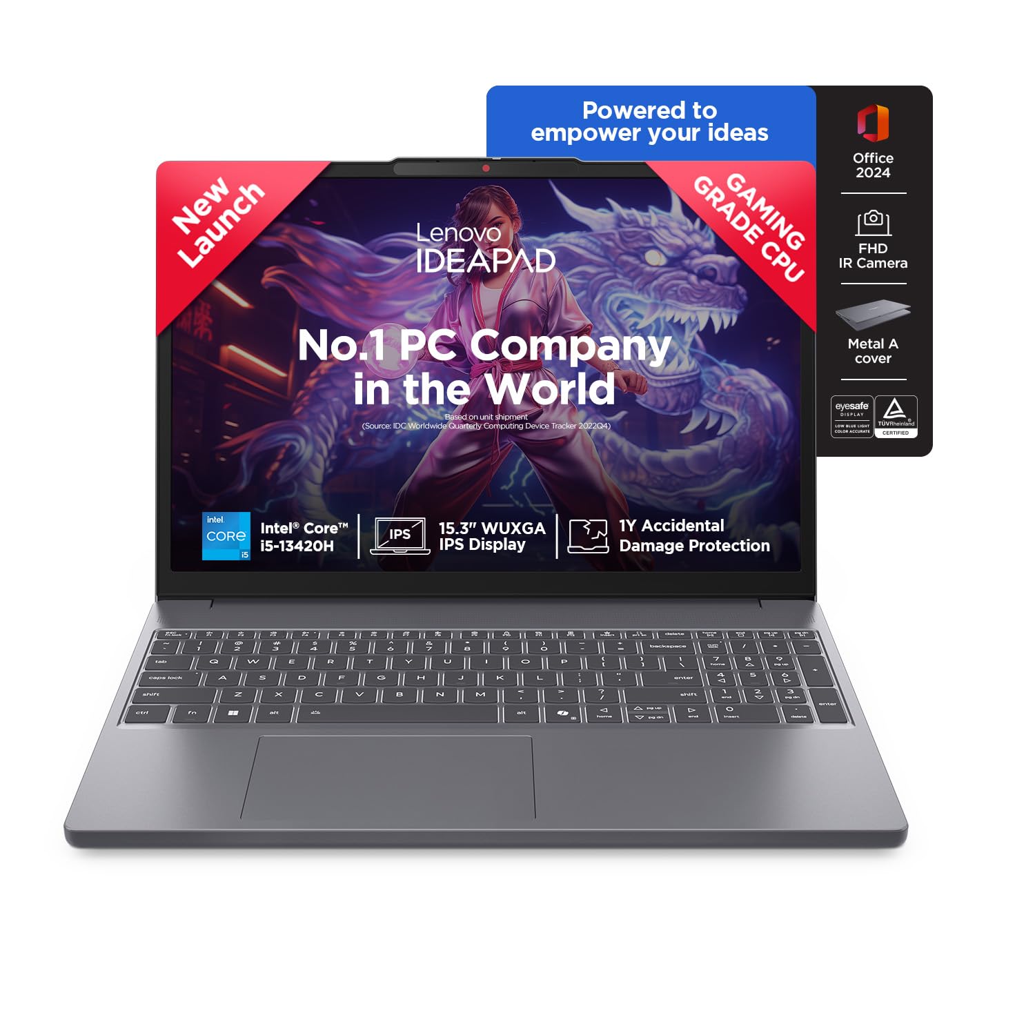 Lenovo Ideapad Slim 3 13Th Gen Intel Core I5-13420H 15.3″(38.8Cm) WUXGA IPS Laptop(16GB RAM/512GB SSD/Windows 11/Office Home 2024/Backlit Keyboard/1Yr ADP Free/3 Mon. Game Pass/Grey/1.6Kg) 83K100C6IN