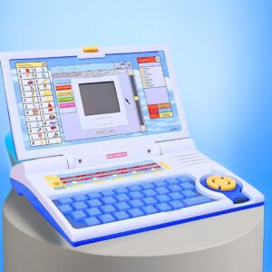 MiniExplorer Educational Computer Laptop Toy for Kids with Mouse |Toys for 2 – 5 Years Old Boys Girls| Learning Activity Alphabet, Letter, Words, Games & Music, Mathematics Logical Memory Tool – Blue
