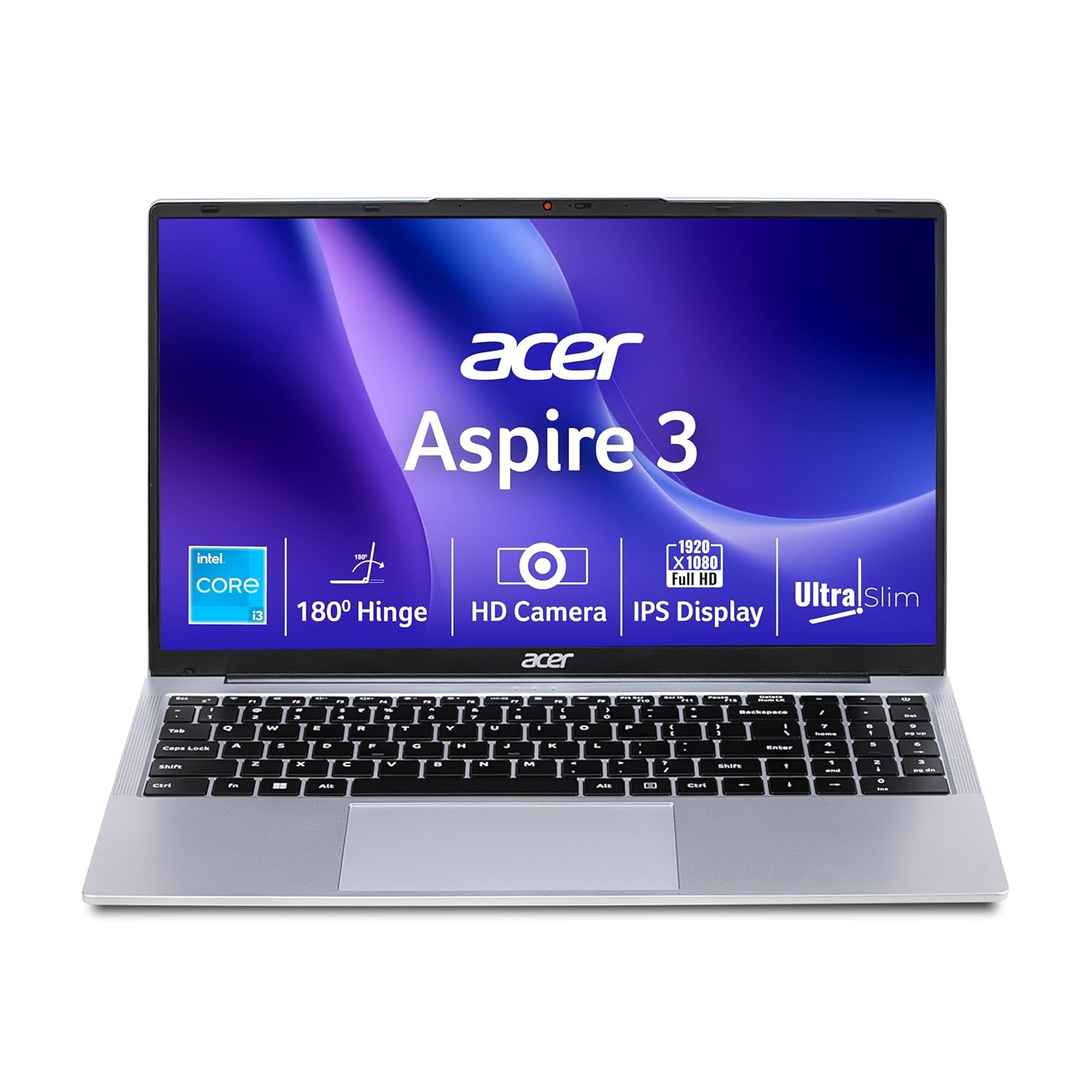 Acer Aspire 3 12th Gen Intel Core i3-1215U Premium Laptop (16GB RAM/512GB SSD/Windows 11 Home) A325-51,15.6″ Full HD IPS Display, 54Whr Battery, Silver, 1.69 Kg