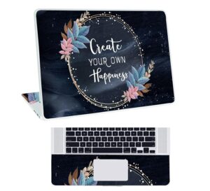 Floral D26 Top+Wrist Pad Vinyl Laptop Skin/Sticker/Cover for 15 to 15.6 Inches Laptops Laminated-Removable-HD Quality Compatible for Hp-Dell-Sony-Lenovo-Asus etc.(15×10 Inches)