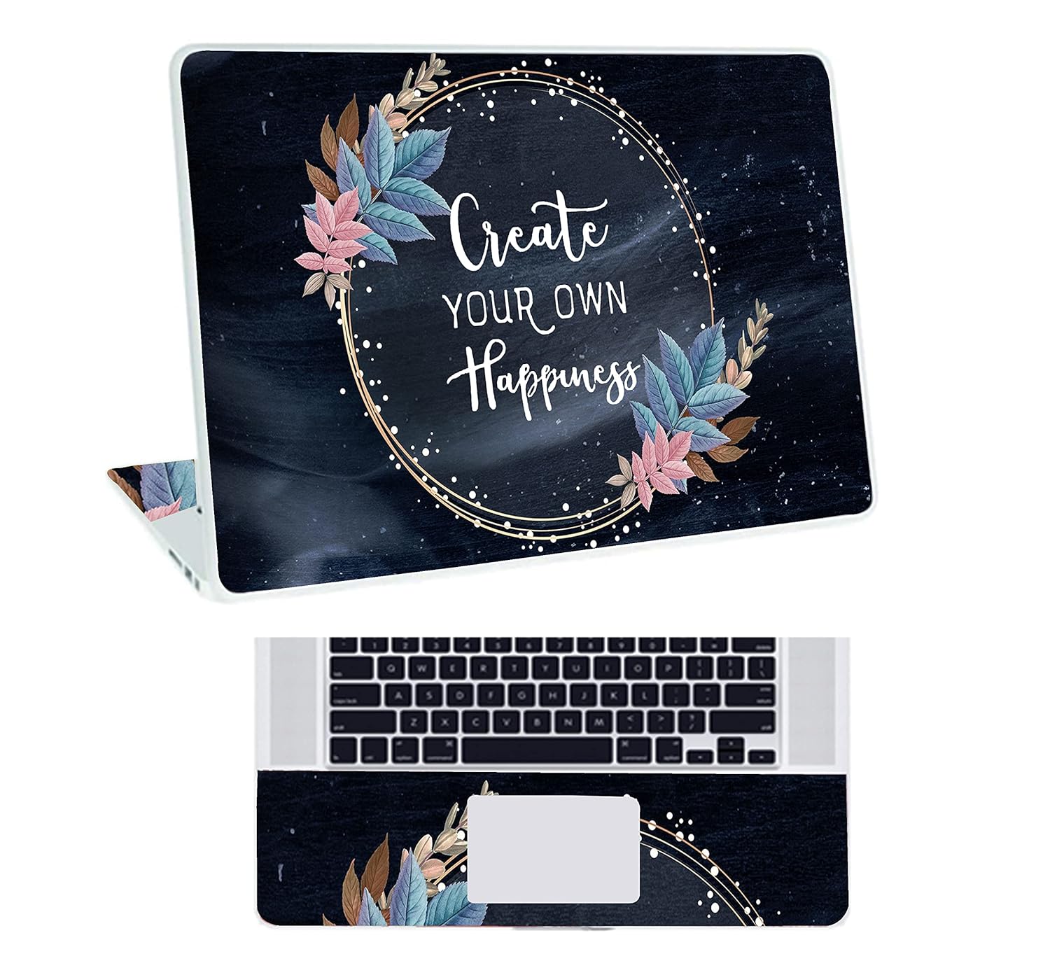 Floral D26 Top+Wrist Pad Vinyl Laptop Skin/Sticker/Cover for 15 to 15.6 Inches Laptops Laminated-Removable-HD Quality Compatible for Hp-Dell-Sony-Lenovo-Asus etc.(15×10 Inches)