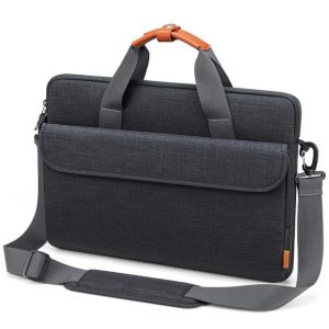 TARKAN 15.6 Inch Unisex Laptop Briefcase with Handle & Detachable Shoulder Strap For Office, Business Travel (Dark Grey)