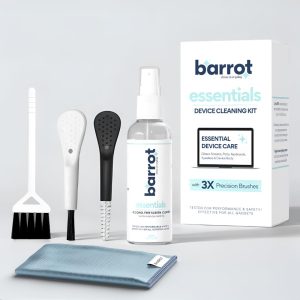 BARROT Essentials Mini Device Cleaning Kit | Includes 50ml Non-Alcohol Screen Cleaner, 3 x High-Precision Brushes & 20x20CM Plush Microfiber