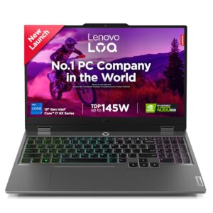 Lenovo LOQ Intel Core i7-13650HX| NVIDIA RTX 4060 8GB (24GB RAM/512GB SSD/144Hz Refresh Rate/15.6″ (39.6cm)/Windows 11/Office Home 2024/3 Mon. Game Pass/Grey/2.4Kg), 83DV018LIN AI Gaming Laptop