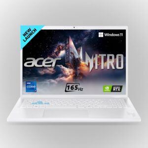 acer Nitro Lite 16,13th Gen, Intel Core i7 13620H Processor,NVIDIA GeForce RTX 3050-6 GB GDDR6,16GB/ 512 GB,16.0″/40.64 cm,165 Hz, Win 11 Home, White, 1.95 kg, NL16-71G, Backlit KB,Gaming Laptop