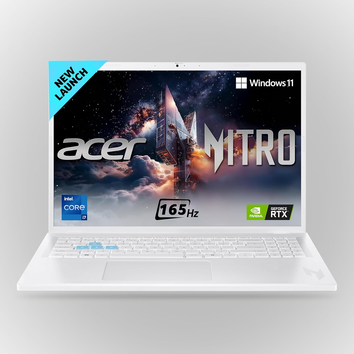 acer Nitro Lite 16,13th Gen, Intel Core i7 13620H Processor,NVIDIA GeForce RTX 3050-6 GB GDDR6,16GB/ 512 GB,16.0″/40.64 cm,165 Hz, Win 11 Home, White, 1.95 kg, NL16-71G, Backlit KB,Gaming Laptop