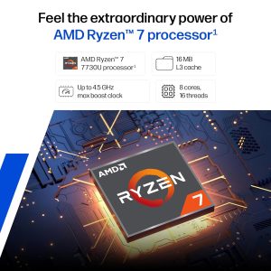 HP 14, AMD Ryzen 7 7730U (16GB DDR4, 512GB SSD) FHD, Anti-Glare, Micro-Edge, 14”/35.6cm, Win11, M365 Basic(1yr), Office Home24, Silver,1.4kg, EM0104AU, FHD Camera w/Privacy Shutter, Backlit Laptop