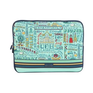 Chumbak TEAL Traveller’s Laptop Sleeve â€“ 15 Inch, Blue, Soft Padded Laptop Case with Foldable Handles, Lightweight and Trendy for Office, College and Travel
