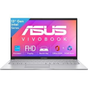 ASUS Vivobook 15, 13th Gen, Intel Core i3-1315U, 8 GB RAM, 512GB SSD, FHD, Anti-Glare, 15.6″, 39.6 cm, Windows 11 Home, M365 Basic(1yr)* Office24, Cool Silver, 1.70 kg, X1504VA-BQ321WS, Laptop