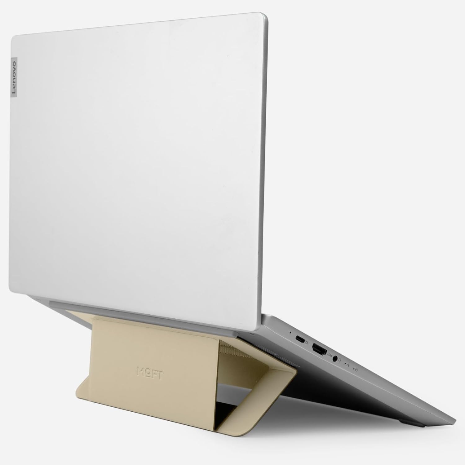 MOFT Laptop Stand for Desk, Adhesive Airflow Laptop Cooling Stand for Heat Dissipation with 2 Adjustable Viewing Angles,Foldable & Portable Computer Stand Compatible with Laptops 11″-16″,Earthen Beige