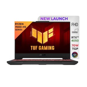 ASUS TUF Gaming A15, AMD Ryzen 7 7435HS Gaming Laptop(NVIDIA RTX 4050-6GB/140W TGP/16GB RAM/512GB SSD/FHD/15.6″/144Hz/RGB KB/90WHr/Windows 11//Mecha Gray/2.20 Kg) FA507NUR-LP082W