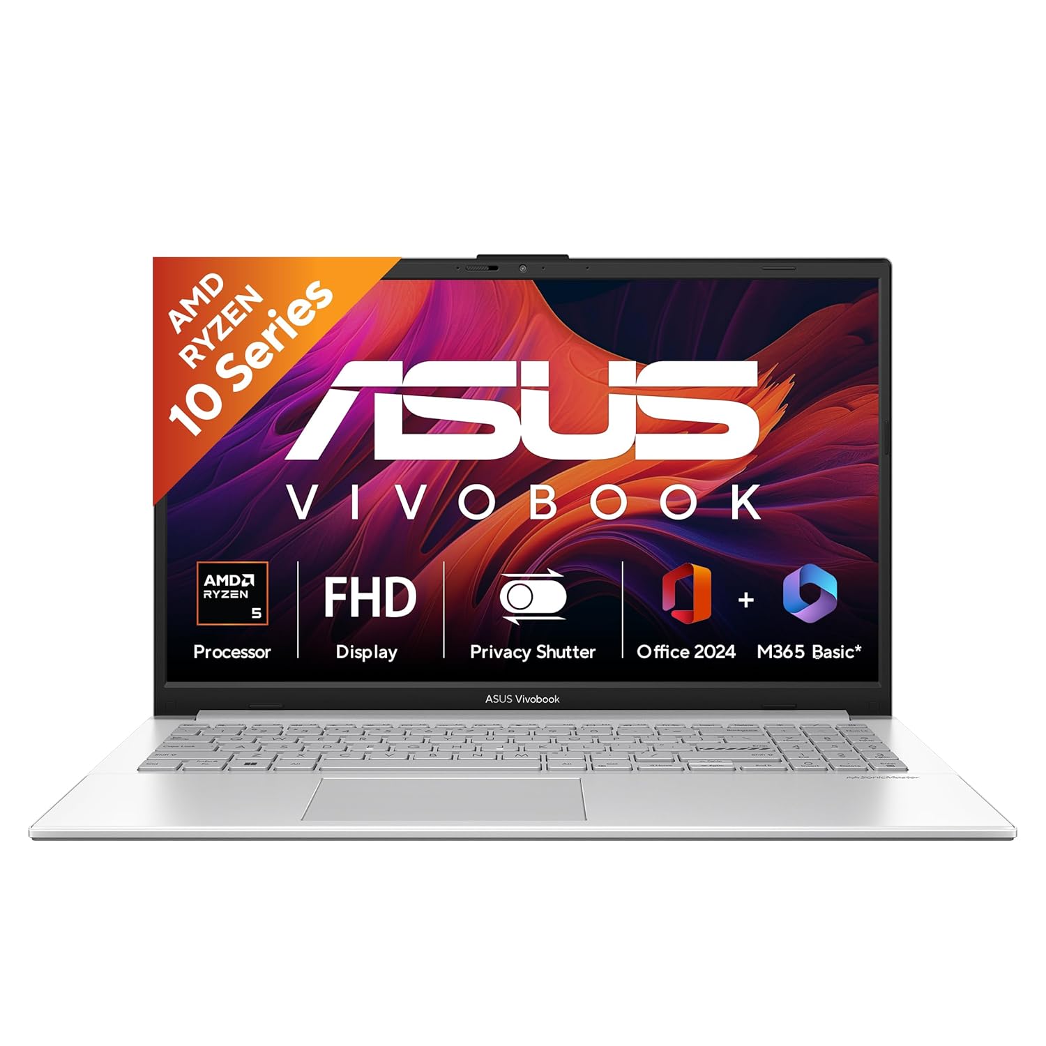 ASUS Vivobook Go 15 (2026),AMD Ryzen 5 40, AMD Radeon iGPU, 16GB RAM, 512GB SSD, FHD, 15.6″(39.6 cm),Windows 11,M365 Basic(1 Year)* Office 2024,Cool Silver,1.63 Kg,E1504FA-BQ2113WS,Thin & Light Laptop