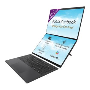 ASUS Zenbook Duo (2026),Intel Core Ultra 7 355,Intel iGPU,32GB RAM,1TB SSD,3K OLED,Touchscreen,14″(35.5 cm),Windows 11,M365 Basic(1Y),Office 2024,Moher Gray,1.65 Kg, UX8407AA-SN183WS,Copilot+ PC