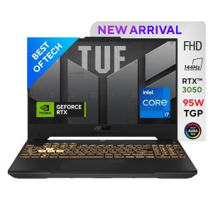 ASUS TUF Gaming F15, Intel Core i7 12700H 12th Gen, 15.6-inch FHD 144Hz, Gaming Laptop (16GB/512GB SSD/NVIDIA GeForce RTX 3050/Windows 11/90WHr/Jaeger Gray/2.2 Kg), FX577ZC-HN193W