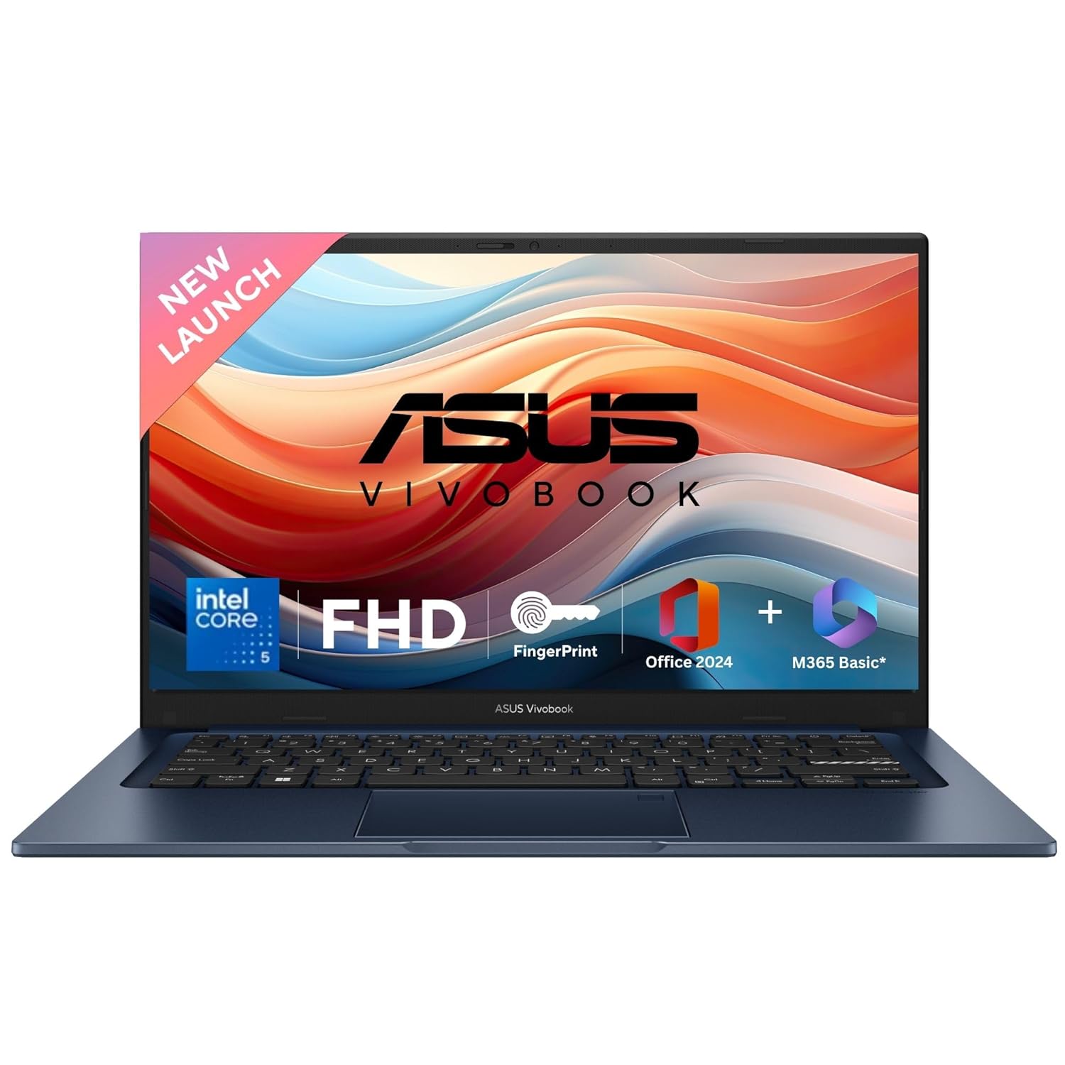 ASUS Vivobook 14, (i5 14th Gen) Intel Core 5 120U, Thin & Light Laptop(16GB RAM/512GB SSD/FHD/14/60Hz/Fingerprint Reader/M365 Basic (1Year)*/Office Home 2024/Blue/1.4 Kg) X1404VAP-EB542WS
