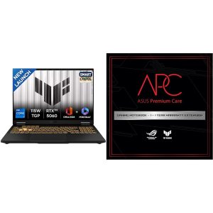 ASUS TUF F16, 14th Gen, Smartchoice,Intel Core i7 14650HX, Gaming Laptop(RTX 5060-8GB/16GB/1TB /FHD+/16″/165Hz/90WHrs/Windows 11ASUS 1 Year Brand Warranty Extension