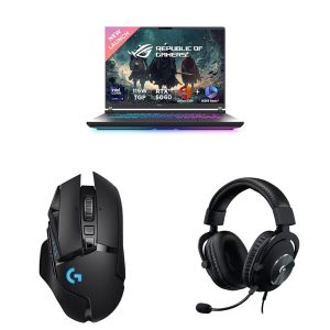 ASUS ROG Strix G16 Gaming Laptop,Intel Core Ultra 9 275HX+8GB RTX 5060,16GB RAM,1TB SSD with Logitech G502 LS Wireless Gaming Mouse, 25000DPI Programmable and Logitech GProX Wired Gaming Headset