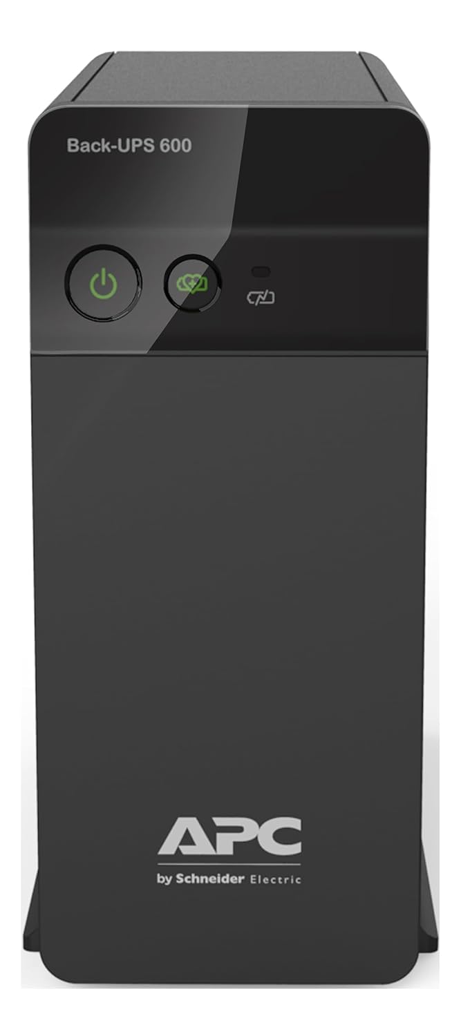APC Back-UPS BX600C-IN 600VA / 360W, 230V, UPS System, an Ideal Power Backup & Protection for Home Office, Desktop PC & Home Electronics
