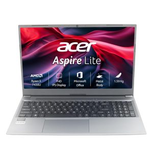 acer Aspire Lite, AMD Ryzen 5 7430U Processor,Office 2024 + M365 Basic, 16 GB RAM, 512 GB SSD, Full HD, 15.6″/39.62 cm, Windows 11 Home, Steel Grey, 1.59 kg, AL15-41, Thin and Light Laptop