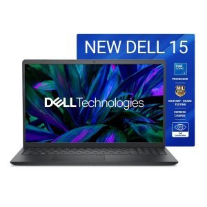 Dell 15 Laptop, 14th Gen Intel Core 3 100U Processor, 16GB DDR4, 512 SSD, Intel UHD Graphics, 15.6″ NT FHD 120Hz IPS AG 250 nit Display, Win 11 + Office H&S 2024, Carbon Black, Thin & Light- 1.63Kg
