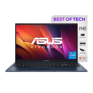 ASUS Vivobook 15, Intel Core i5-1235U, 12th Gen, 8GB RAM, 512GB SSD, FHD, 15.6″/39.62cm, Windows 11 Home, MS Office 2021, Quiet Blue, 1.7KG, X1504ZA-NJ521WS, Backlit Keyboard, Thin and Light Laptop