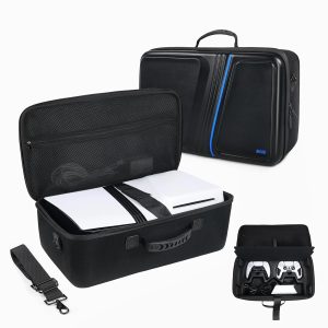 PSS Compatible with PS5 Pro Case/Case for PlayStation 5 Pro Console Disc/Digital Version/Bag Hard Shell Waterproof Travel Storage Bag for PS5 Accessories Large Capacity (Compatible with PS5 Pro)