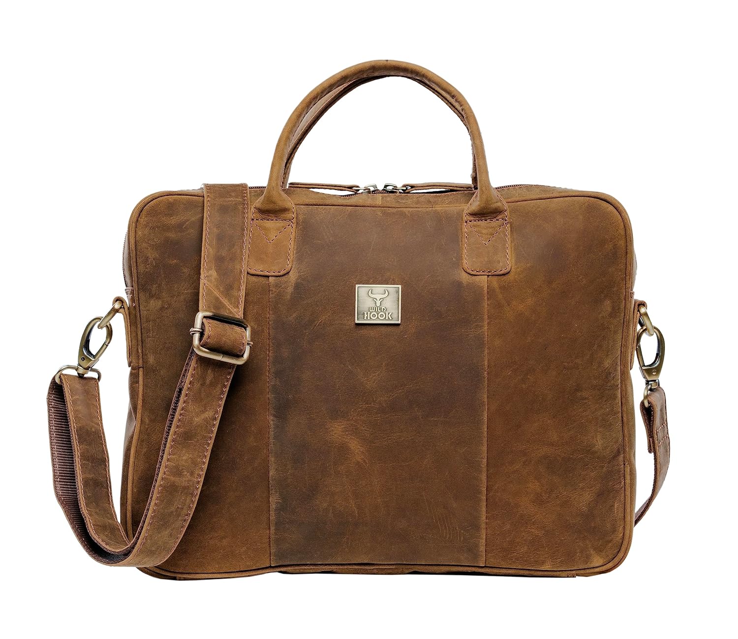 Full Grain Leather Briefcases || Handcrafted Leather Compatible Laptop Bag || Bag with Padded Compartment, Pockets & Adjustable Strap || Messenger Bag ||