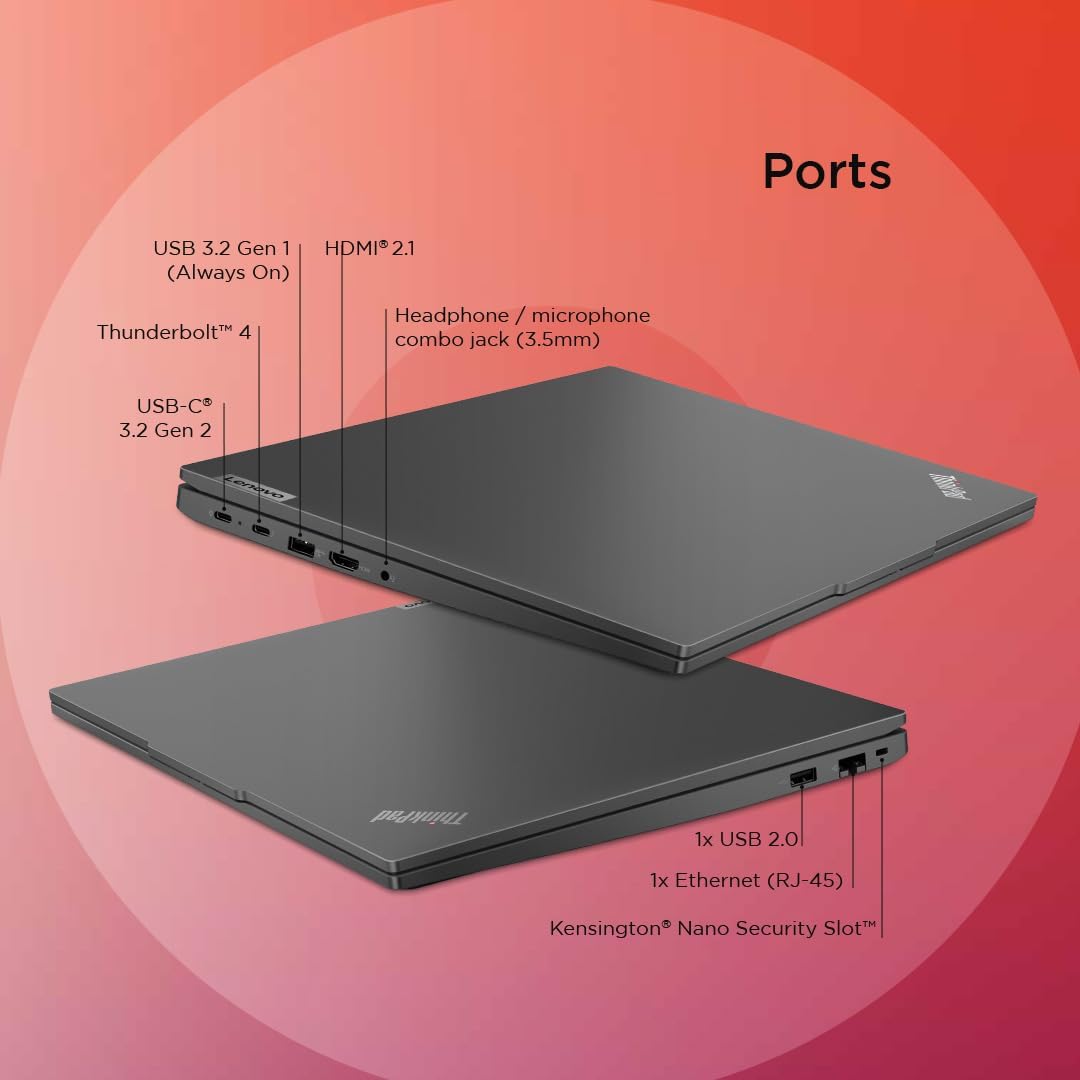 Lenovo Thinkpad E16 G2 16-inch (40.64 CM) Laptop, AMD Ryzen 7 7735HS (8-Core), 16GB DDR5 RAM, 512GB NVMe SSD, FHD+ IPS Display, Radeon 680M, Wi-Fi 6, Fingerprint Reader, Windows 11, MS-Office 2024