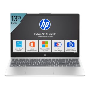 HP 15, 13th Gen Intel Core i3-1315U Laptop (8GB DDR4,512GB SSD) Anti-Glare, Micro-Edge,15.6”/39.6cm, FHD, Win11,M365 Basic(1yr),Office Home24, Silver,1.59kg, FHD Camera w/Privacy Shutter, fd0569TU