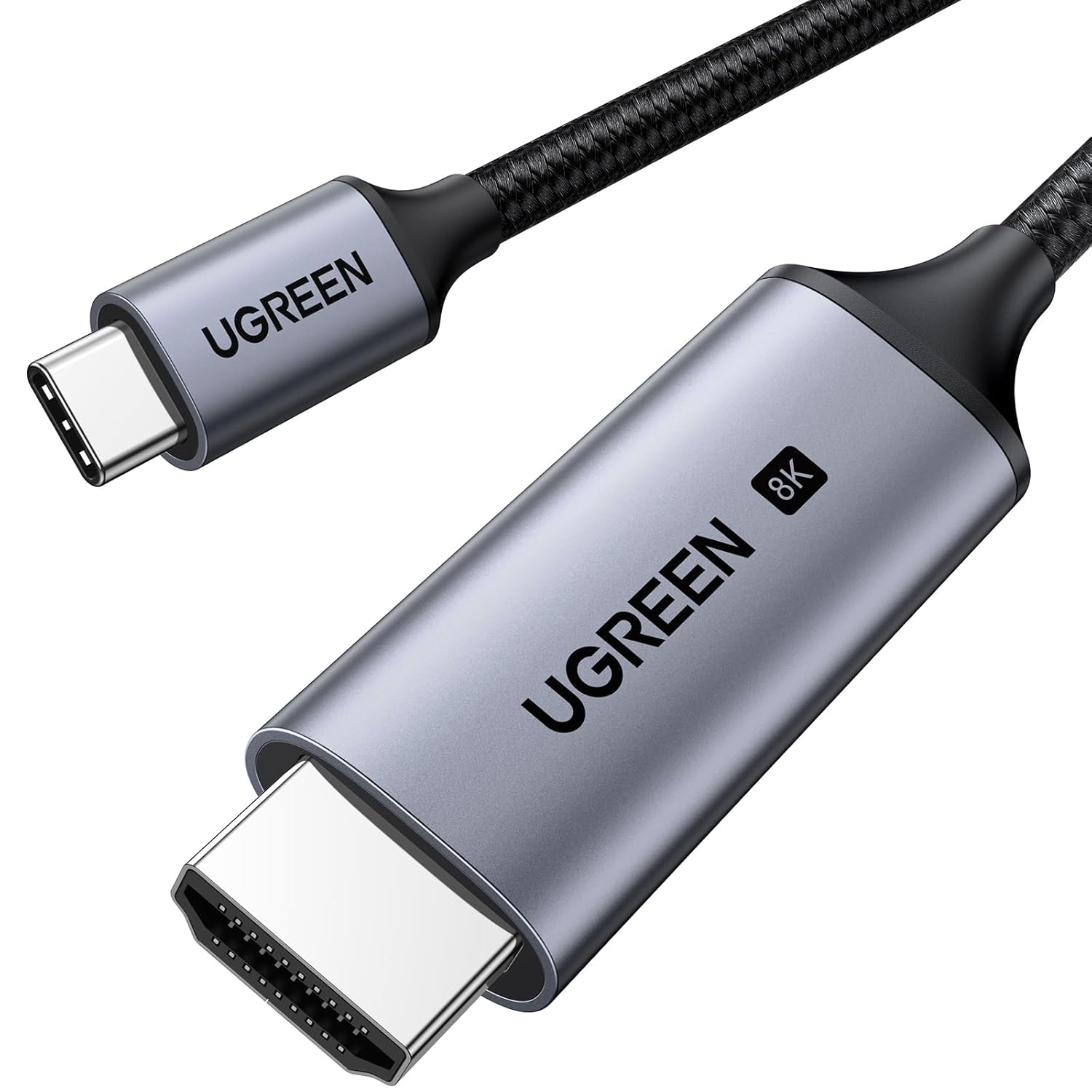 UGREEN 8K@60Hz USB C to HDMI 2.1 Cable 2M 4K 240Hz Support Thunderbolt 4/3 48Gbps HDR HDCP2.3 Compatible with MacBook Pro Air iPad, iPhone 16/15 Pro Max, Galaxy S24, Pixel 9, XPS