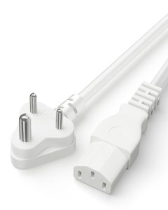 FEDUS Power Cord 1.8 Meter Replacement India Plug IEC Computer Mains Power Cable Cord Wire for Desktop 3 pin Power Cable for PC, Monitor SMPS and Printer, Power Supply, TV White
