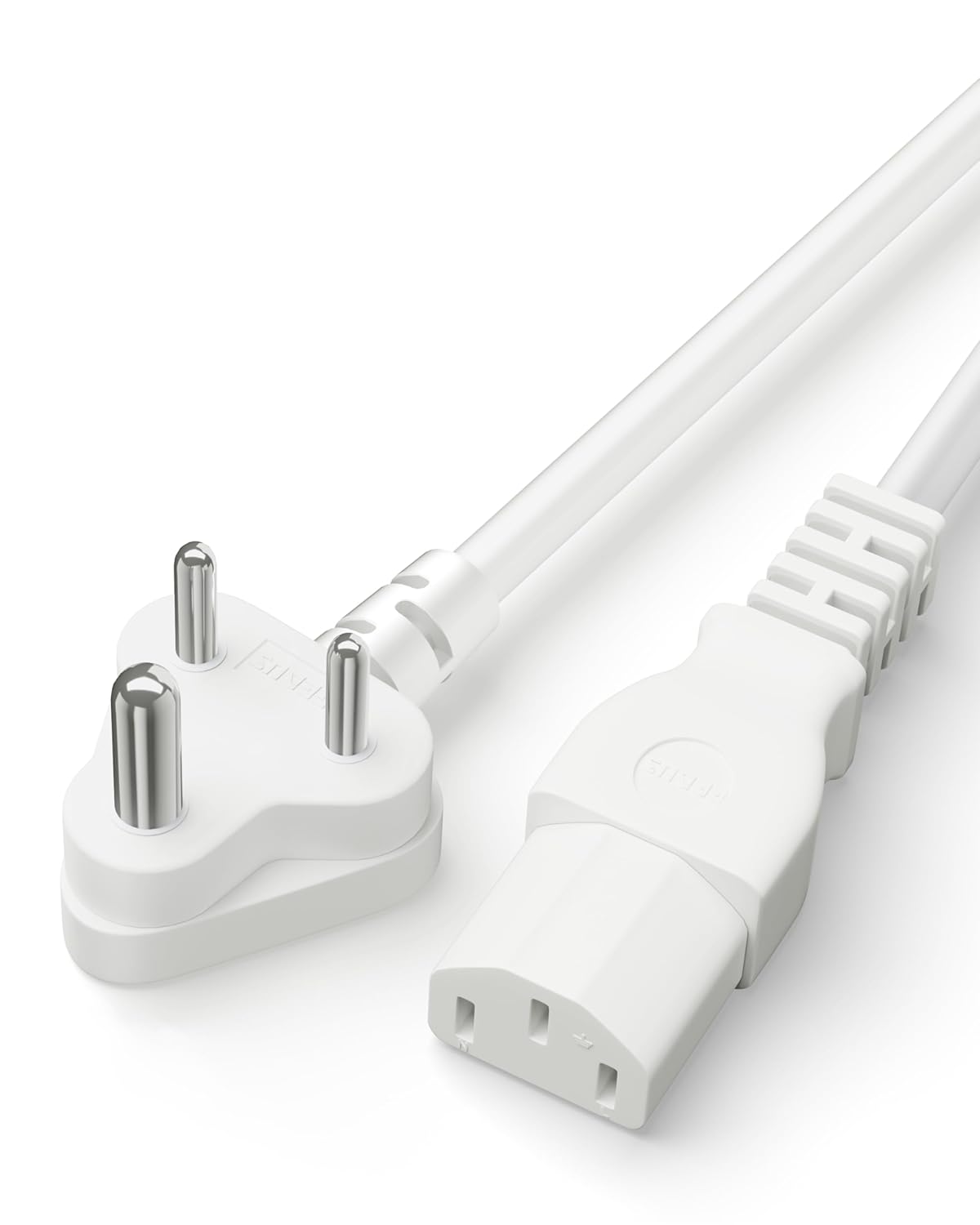 FEDUS Power Cord 1.8 Meter Replacement India Plug IEC Computer Mains Power Cable Cord Wire for Desktop 3 pin Power Cable for PC, Monitor SMPS and Printer, Power Supply, TV White