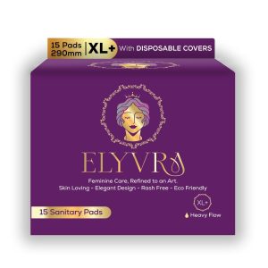 XL+ Sanitary Pads 290mm | 15 Pads Pack with Disposable Covers | Heavy Flow Protection | Rash-Free, Ultra Absorbent, Skin Friendly Feminine Hygiene Pads (XL+, Pack Of 15)