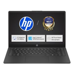HP 14s Intel Celeron Dual Core N4500 Laptop (8GB/512GB SSD/Win 11) 14.0″ HD Display, MSO 24, Black, 1.46kg, DQ3149TU Thin and Light Business Laptop