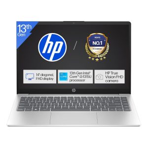 HP 14 Laptop, 13th Gen Intel Core i3-1315U (8GB DDR4, 512GB SSD) FHD, Anti-Glare, Micro-Edge, 14”/35.6cm, Win11, M365 Basic(1yr)* Office24, Silver, 1.4kg, ep0343TU, FHD Camera w/Shutter