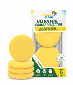 Kitchen Clean® Wax Applicator Polishing Sponge Pads for Car & Home, Durable & Washable Ultrafine Foam Sponge for Bike Car Wax, Polish, Dashboard Dressing, Tyre Shine, and Appliances (Pack of 6)