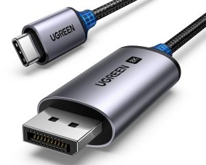 UGREEN 8K@60Hz Unidirectional USB C to DisplayPort 1.4 Cable 1M 4K 240Hz Type C Thunderbolt 4/3 to Dp Cord 32.4Gbps Compatible with iPhone 16/15, MacBook Pro/Air, iPad, Mac Mini, Galaxy, XPS