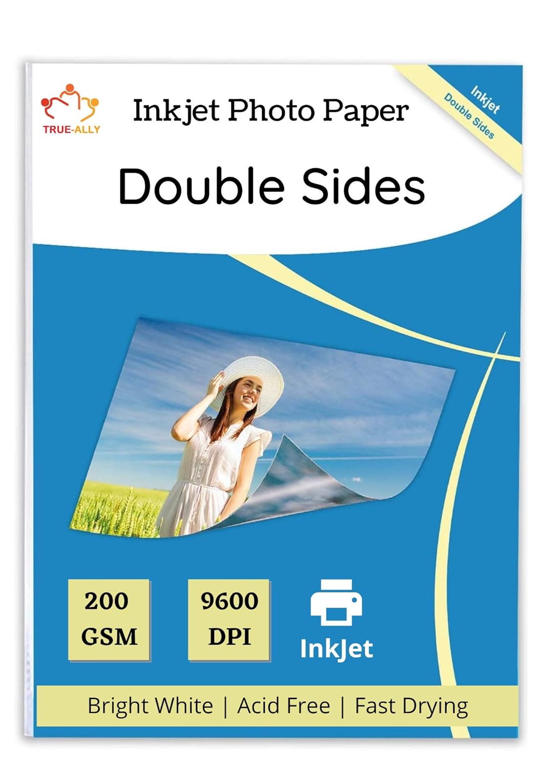 True-Ally A4 Double Sided Glossy Inkjet Photo Paper Size – 8.5×11 Inches, 200 GSM – 20 Sheets