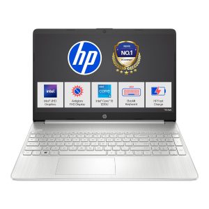 HP 15s, 12th Gen Intel Core i5-1235U Laptop (8GB DDR4, 512GB SSD) Anti-Glare, 15.6″/39.6cm, FHD, Win 11, MS Office 21, Silver, 1.69kg, Intel UHD Graphics, Backlit KB, HD Camera, fq5329tu/FY5008TU