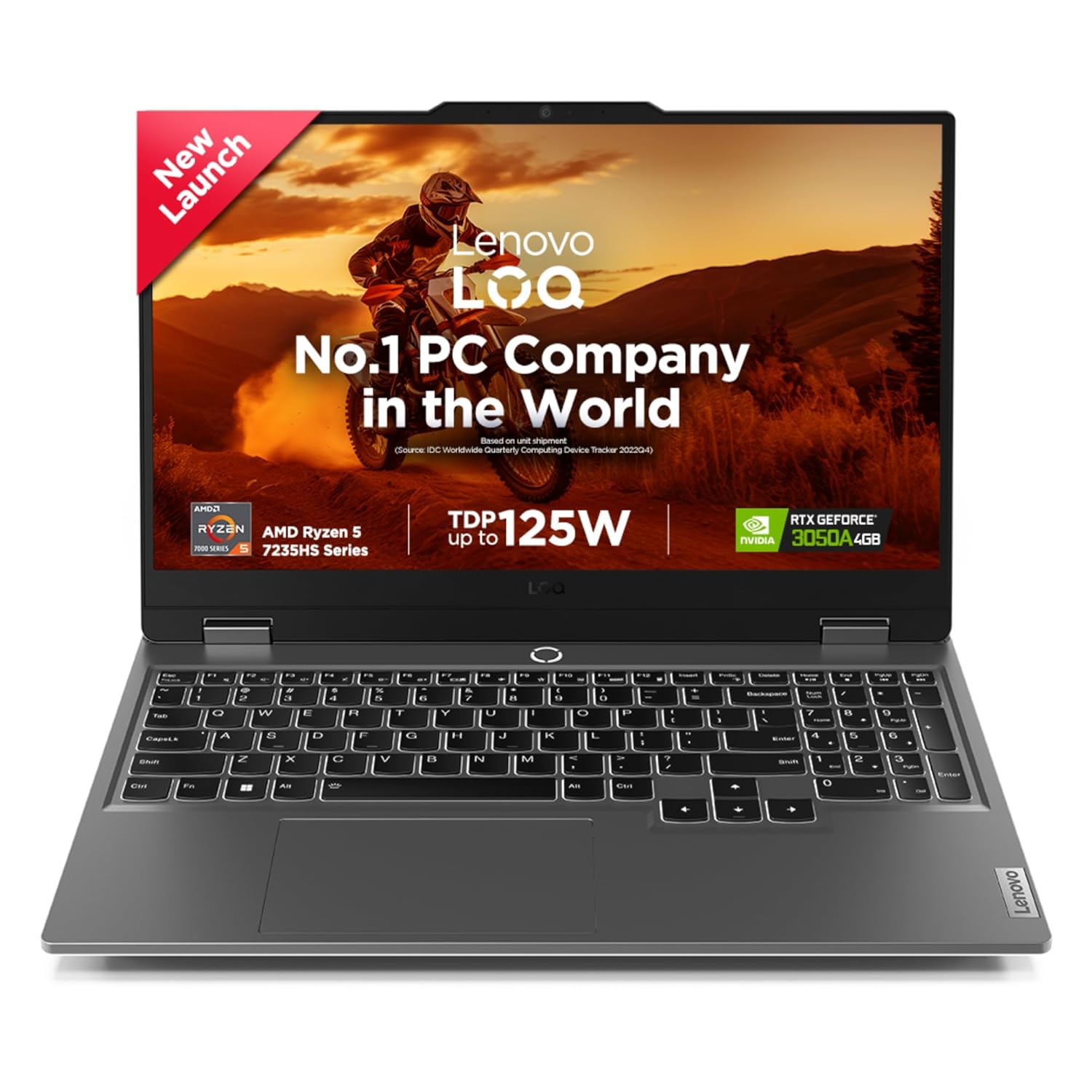 Lenovo LOQ AMD Ryzen 5 7235HS | NVIDIA RTX 3050A 4GB (16GB RAM/512GB SSD/144Hz Refresh Rate/15.6″ (39.6cm)/Windows 11/Office Home 2024/3 Mon. Game Pass/Grey/2.4Kg), 83JC00LSIN AI Gaming Laptop