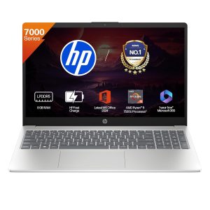 HP 15, AMD Ryzen 5 7520U (8GB LPDDR5, 512GB SSD) FHD, Anti-Glare, Micro-Edge, 15.6”/39.6cm, Win11, M365 Basic(1yr), Offic24, Silver,1.59kg, fc0805AU, FHD Camera w/Privacy Shutter, Backlit Laptop