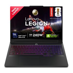 Lenovo Legion Pro 7 FIFA World Cup 26 Edition Intel Core Ultra 9 275HX | NVIDIA RTX 5070Ti 12GB (32GB RAM/1TB SSD/WQXGA OLED/240Hz/16(40.6cm)/Windows 11/Black/2.4Kg), 83F500HPIN AI Gaming Laptop